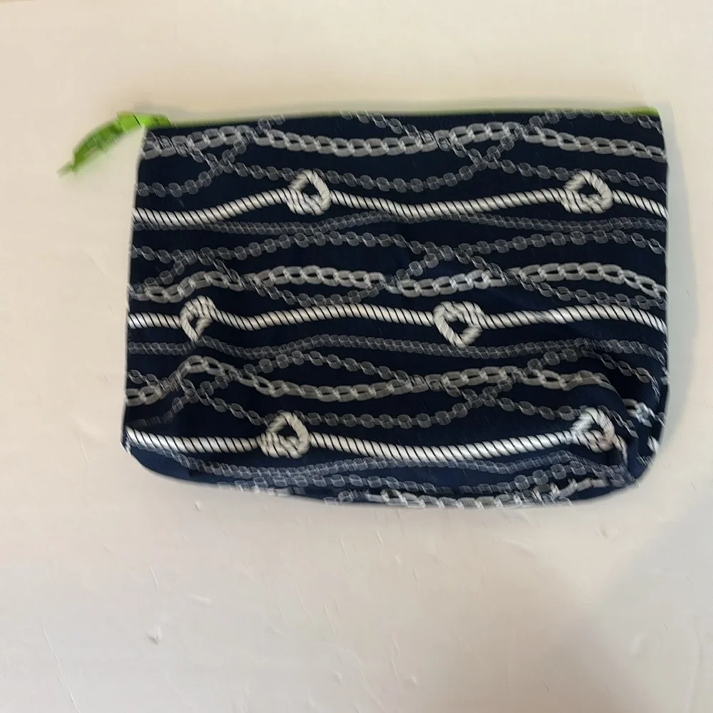 Nautical Chains Ahoy Large  Navy Zippered Pouch by Thirty-One
